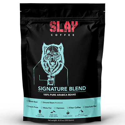 SLAY Signature Blend - 100% Superior Arabica Blend | Freshly Roasted | India’s Strongest Coffee | Single Origin | Medium to Dark Roast | No Chicory | 250gms | Pack Of 1 | French Press image